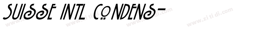 Suisse Intl Condens字体转换